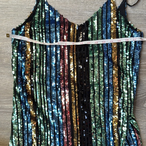 Show Me Your Mumu Vivian Sequin Rainbow Striped Slip Dress Small - Picture 9 of 10